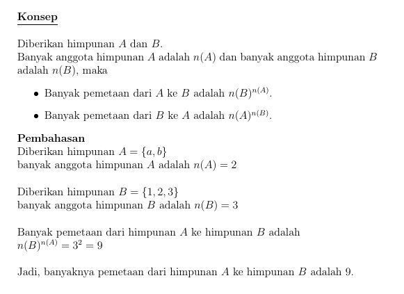 Tentukanlah Berapa Banyak Pemetaan Dari Himpunan A...