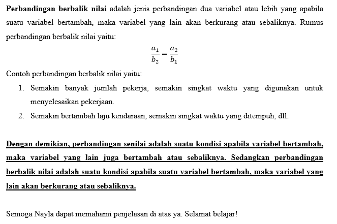 Apa Perbedaan Perbandingan Senilai Dan Berbalik Ni...