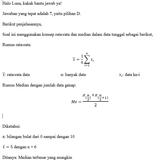 Nilai Semua Tes Matematika Dinyatakan Dengan Bilan...