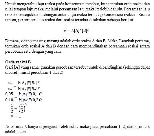 Jika Diketahui Data Percobaan Laju Reaksi Untuk A ...