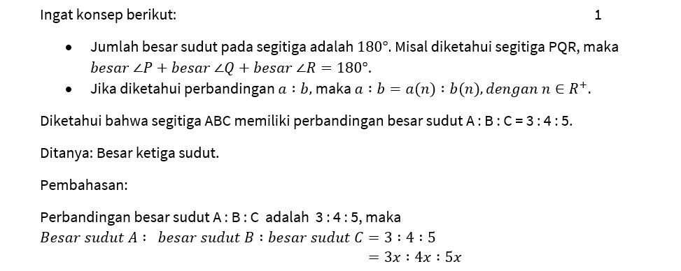 Diberikan Segitiga ABC. Jika Perbandingan Sudut A:...