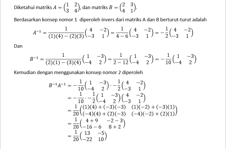 Diketahui : A=[(1 2)(3 4)] Dan B=[(2 3)(4 1)].Tent...