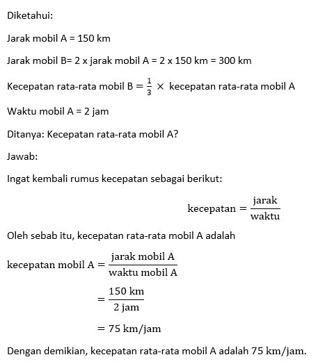 Mobil A Menempuh Perjalanan Sejauh 150km. Mobil B ...