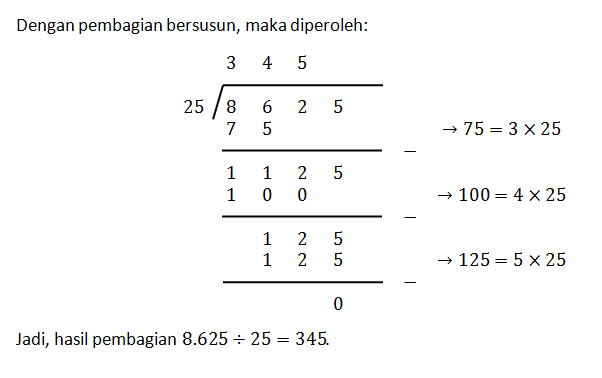 Tentukan Hasil Pembagian Berikut Dengan Cara Bersu...