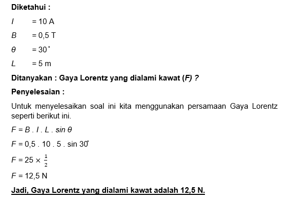 Sebuah Kawat Berarus Listrik 10 A Dengan Arah Ke A...