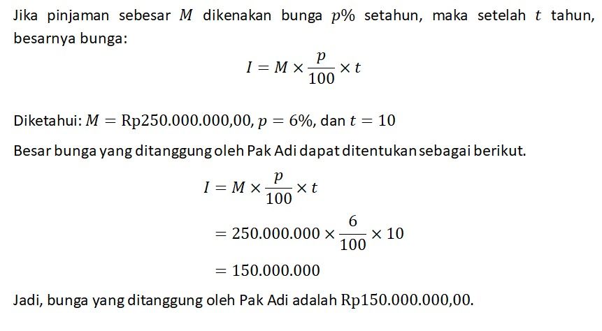 Pak Adi Meminjam Uang Di Bank Sebesar Rp250.000.00...