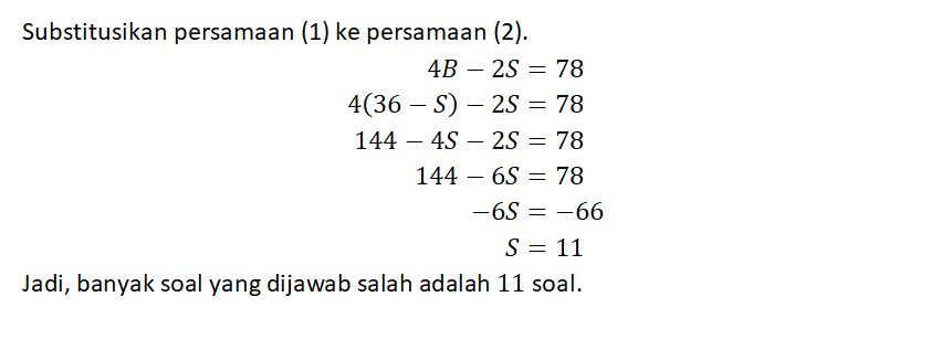 Dalam Kompetisi Matematika, Setiap Jawaban Benar D...