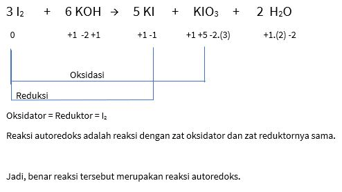 Buktikan reaksi dibawah ini reaksi autoredoks! 3 I...