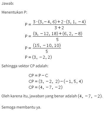 Diketahui Titik A (3,1,-4) , B(3,-4,6) Dan C(-1,5,...