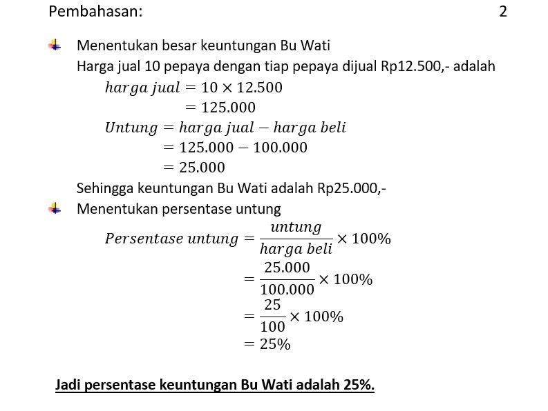 Buk Wati Membeli 10 Buah Pepaya Dengan Harga Rp100...