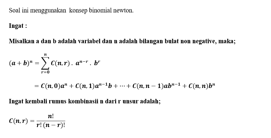 Dengan Menggunakan Binomial Newton, Uraikan Bentuk...