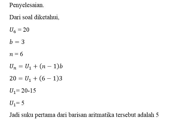 tentukan suku ke-10 dari barisan aritmatika 2 6 10