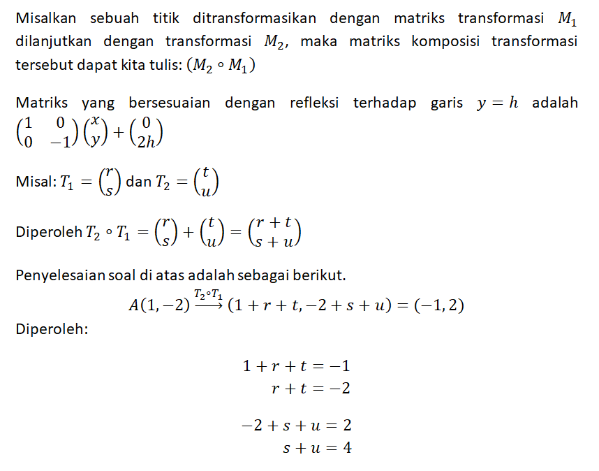 Komposisi Translasi T2 O T1 Memetakan Titik (1