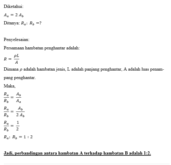 Kawat A Dan B Terbuat Dari Bahan Yang Sama Dan Pan...