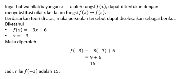 Diketahui Fungsi F Dirumuskan Dengan F(x)=−3x+6 Ba...