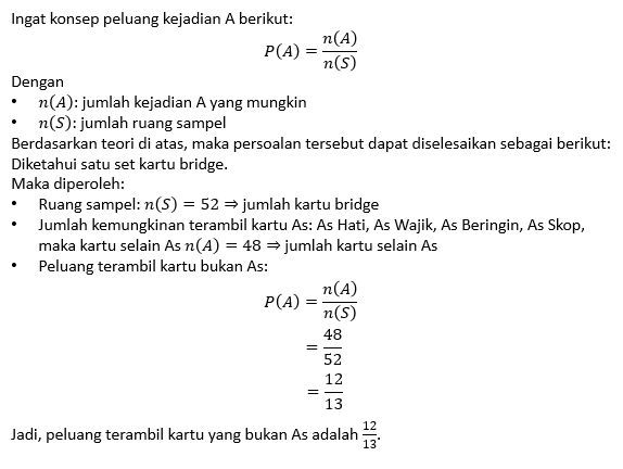 15.Dari Satu Set Kartu Bridge, Diambil Satu Kartu ...