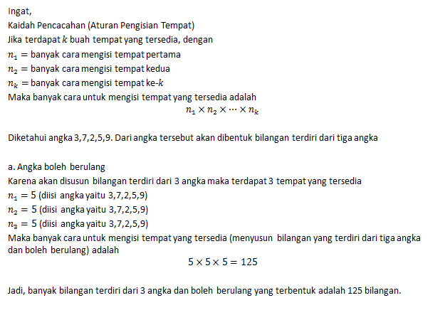 Tersedia Angka-angka 3,7,2,5 Dan 9 Tentukan Banyak...