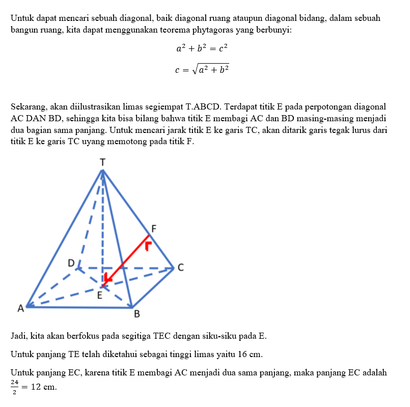 Diketahui Limas Tegak Segiempat Beraturan T Abcd D