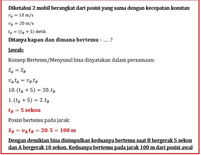 Dua Mobil A Dan B Berangkat Dari Tempat Yang Sama ...