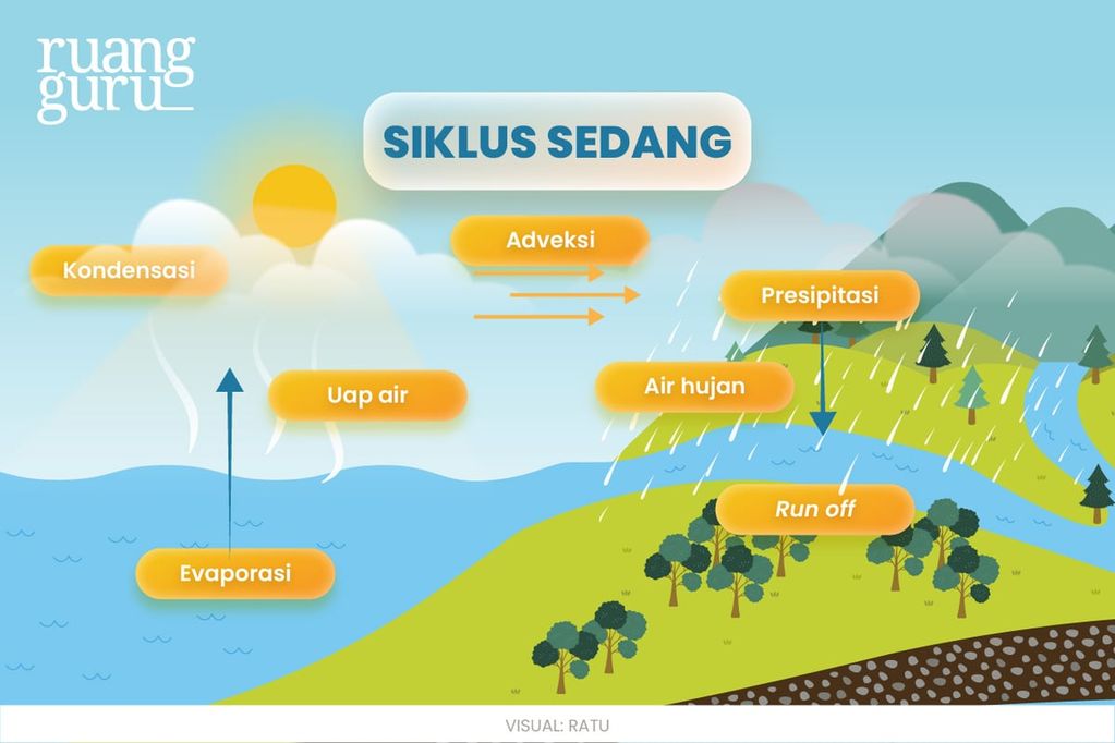 Perhatikan Gambar Siklus Air Di Bawah Ini! Sebutka...