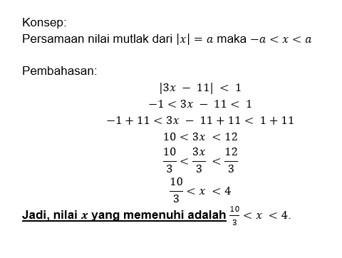 Tentukan nilai x yang memenuhi pertidak samaan ber...