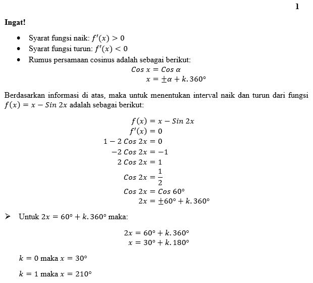 tentukan interval fungsi naik dari fungsi f x )= x3 3x2 15