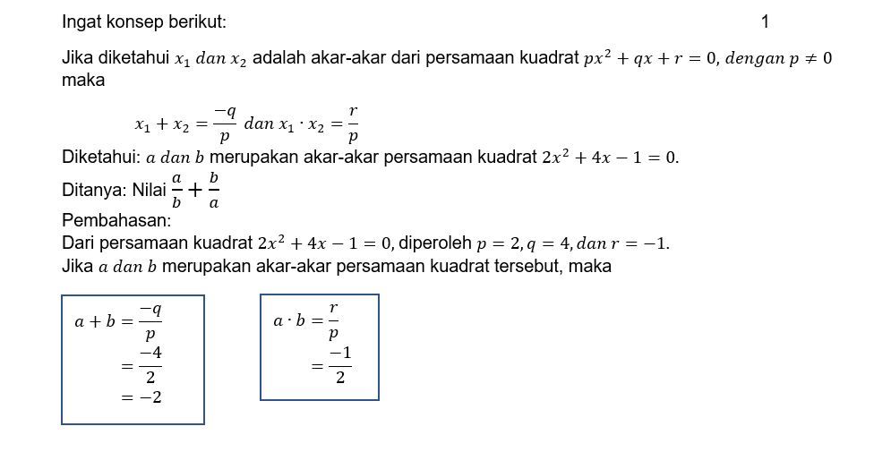 Jika A Dan B Merupakan Akar-akar Persamaan Kuadrat...