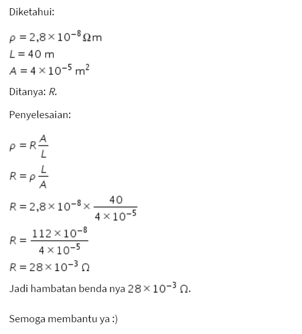 Berapakah Hambatan Kawat Aluminium Hambatan Jenis