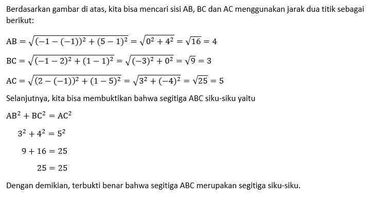 Diketahui Segitiga ABC Dengan Titik-titik A(-1, 5)...