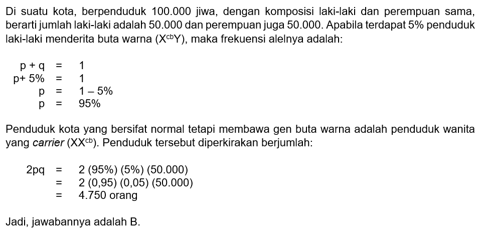 Di Suatu Kota Yang Berpenduduk 100.000 Jiwa, Denga...