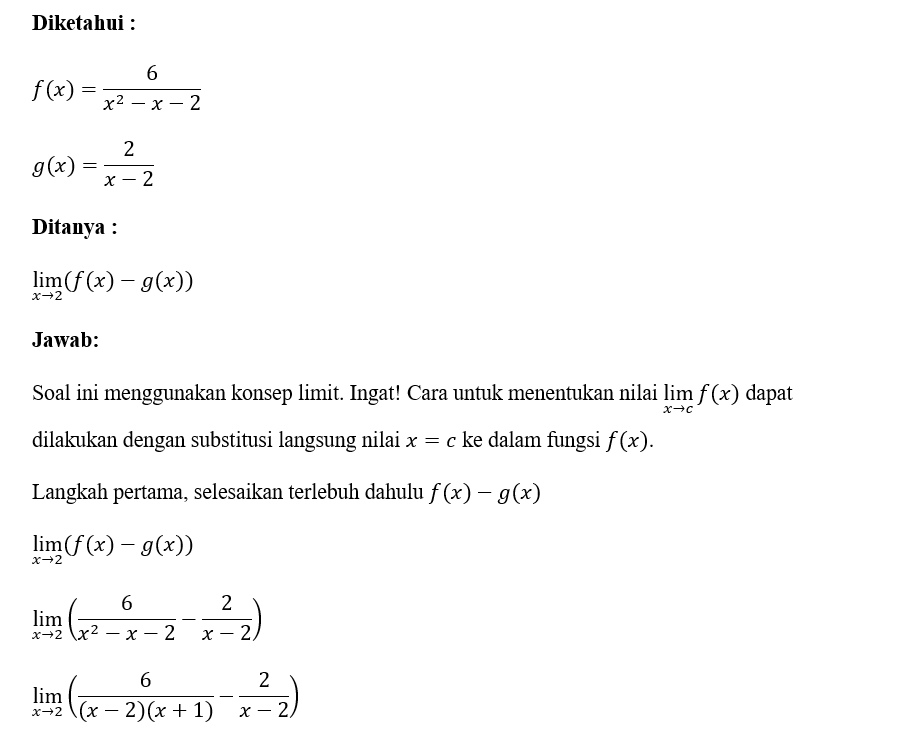 Diketahui Dua Buah Fungsi F x 6 x 2 x 2 Dan G 