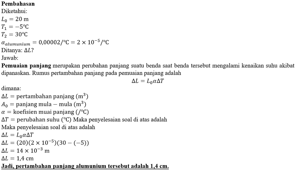 Dari 5°c Sampai 30°c Jika Koefisien Muai Panjang
