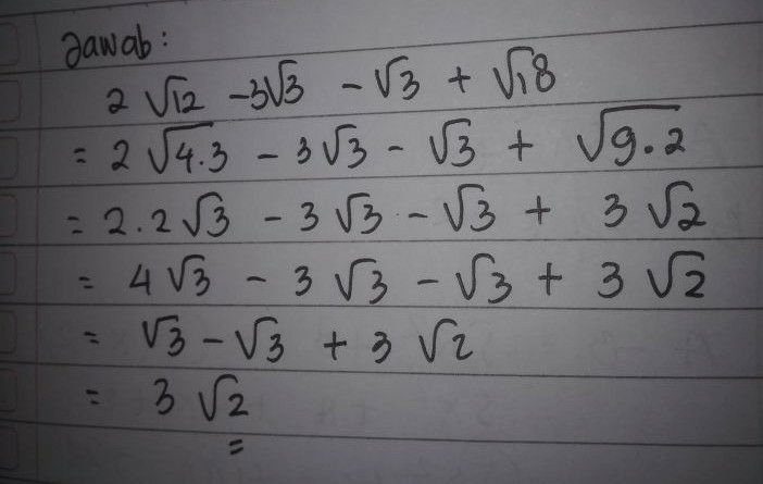 2√12-3√3-√3+√18...