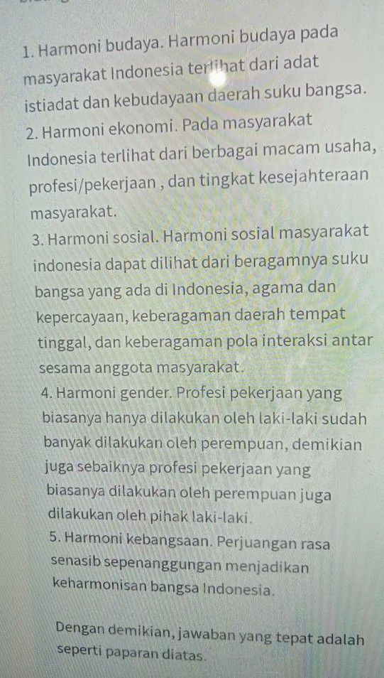 Berilah 6 Contoh Harmoni Dalam Keberagaman Sosial ...