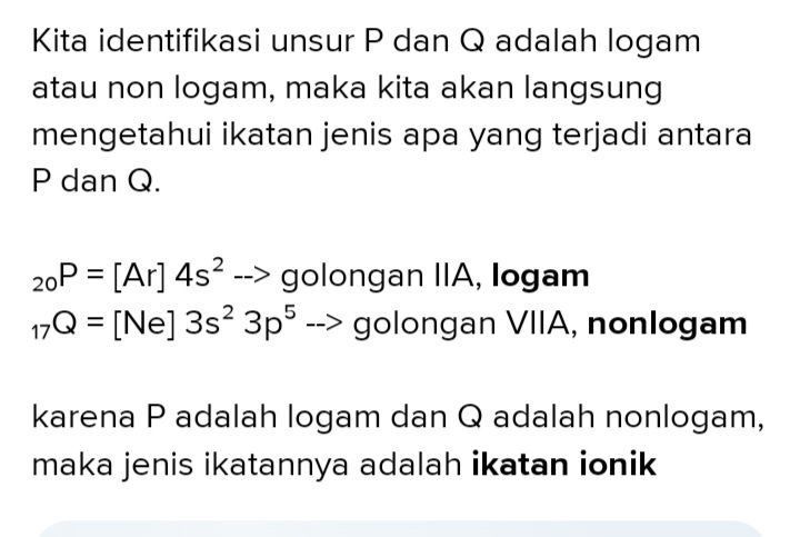 Bila Unsur P Dengan Nomor Atom 20 Berikatan Dengan...