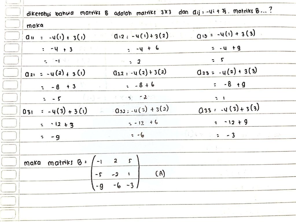 Diketahui Matriks B Adalah Matriks 3 × 3 Dan A