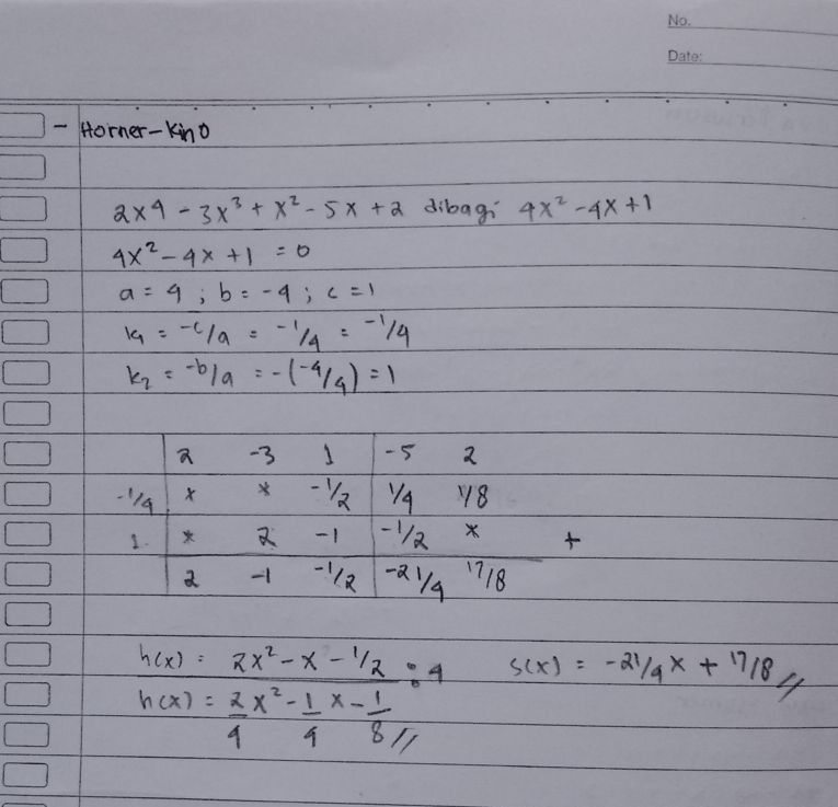 Tolong Selesaikan Dengan Metode - Susun - Horner B...