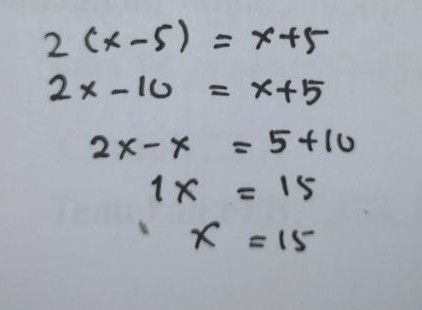 2(x-5) = x+5...