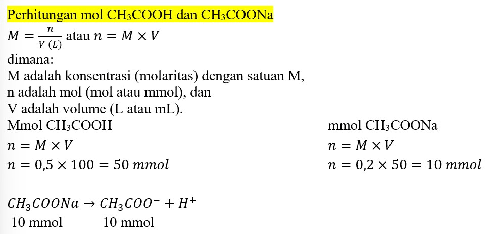 Tentukan Ph Campuran 100 Ml Larutan Ch3cooh 05 M 5475