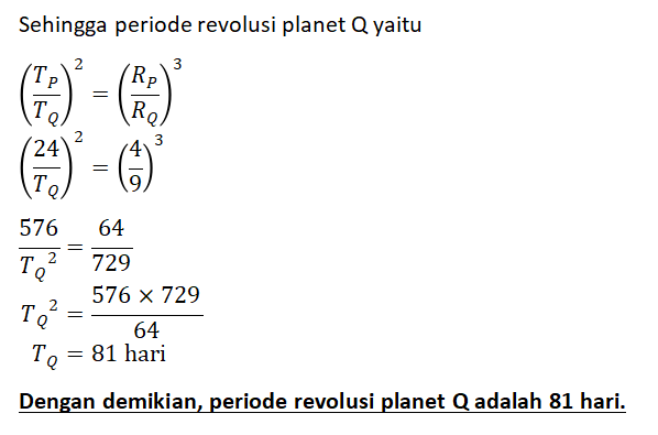 Dua Planet P Dan Q Mengorbit Matahari.perbandingan...