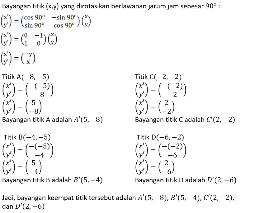 Rotasikan Bidang Yang Dibentuk Oleh Titik Koordina...