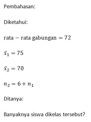 Nilai rata - rata tes matematika disuatu kelas ada...