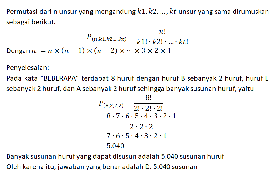 Banyaknya Susunan Huruf Yang Dapat Disusun Dari Hu...