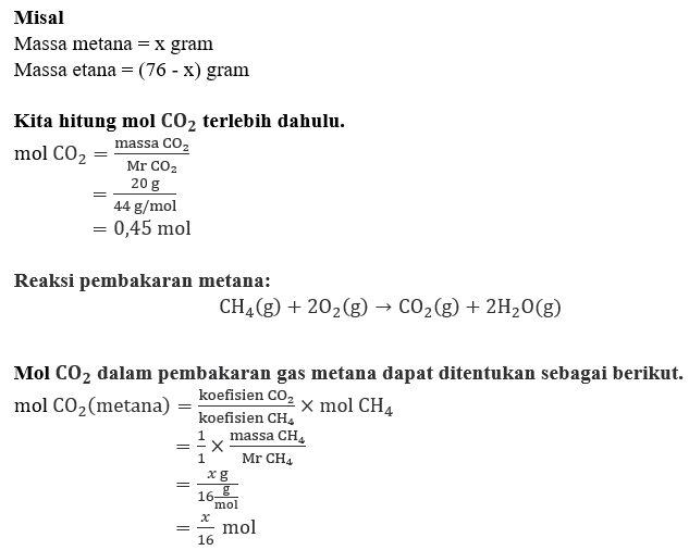 Sebanyak 76 Gram Campuran Gas Metana Dan Etana Dib 4875