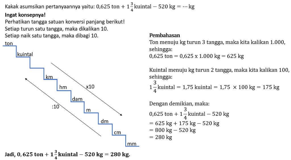 hasil dari 2 5 ton 3 kuintal..kg