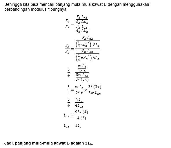 Dua Jenis Kawat A Dan B Memiliki Rasio Diameter Pe...