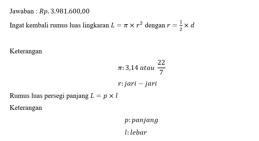 Sebuah Taman Berbentuk Lingkaran Berdiameter 24 Me...