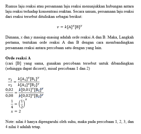 Data Percobaan Laju Reaksi Diperoleh Dari Reaksi: