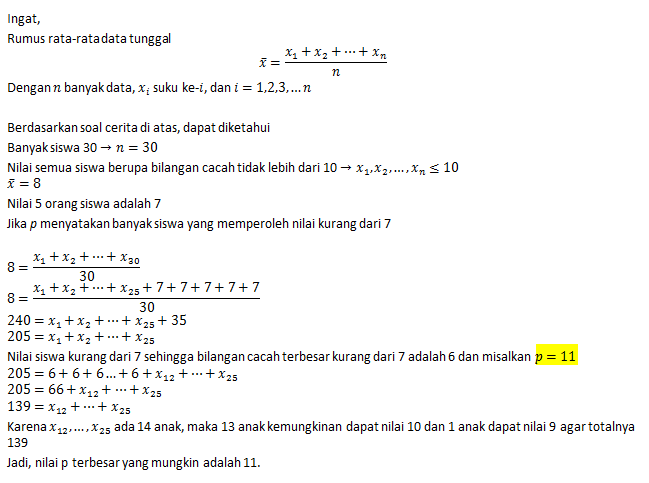 Nilai Ujian Matematika 30 Siswa Pada Suatu Kelas B...