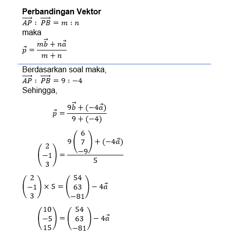 Titik P(2, -1, 3) Membagi Ruas Garis AB Dengan Per...